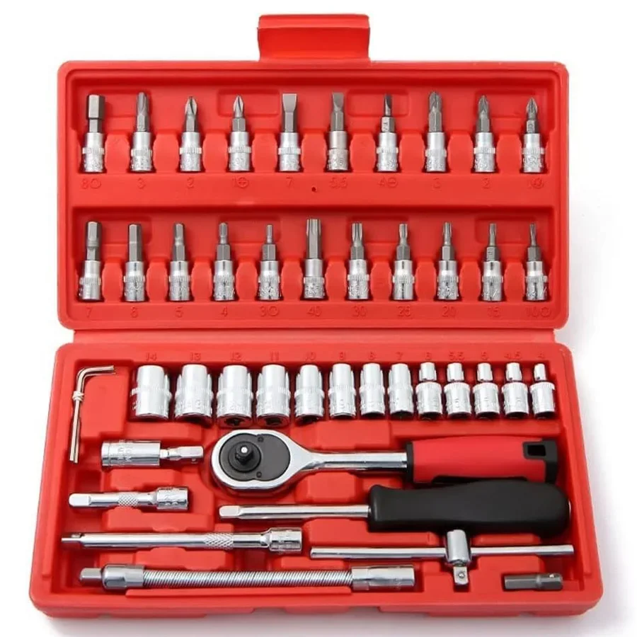 Wrench Set 46/53Pcs Tool Kit For Car Tool Screwdriver And Bit Ratchet Torque Quick Wrench Spanner Wrench Socket Key Hand Tools