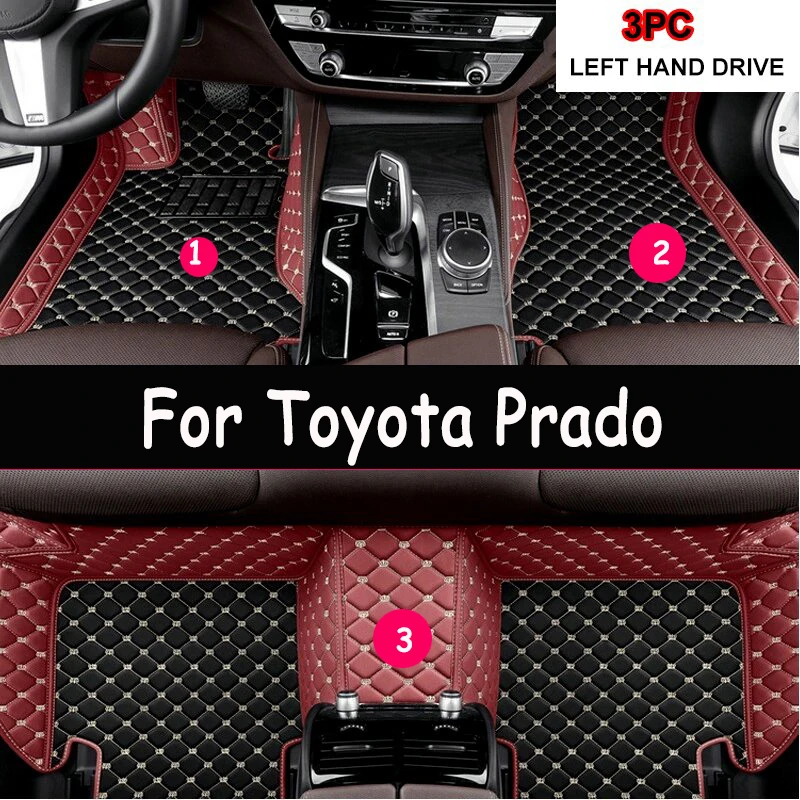 

Custom Made Leather Car Floor Mats For Toyota Land Cruiser Prado 120 2003 2004 2005 2006 2008 Carpets Rugs Foot Pads Accessories