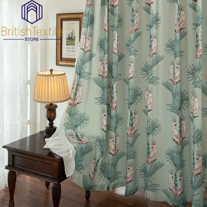 

French Parrot Jacquard Curtains for Living Room Bedroom Dining Living Room Bedroom Window Window Blackout Elegant White Tulle