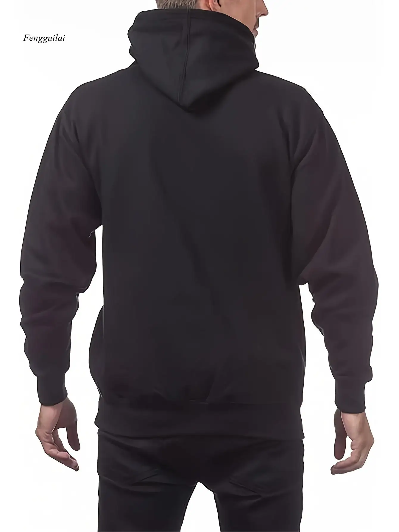 เสื้อฮู้ดลายกราฟิกย้อนยุค - ดีไซน์ซุปเปอร์เฟรค บัค สตรีทแวร์ผ้าฝ้ายสีดำพร้อมภาพวาดกวาง