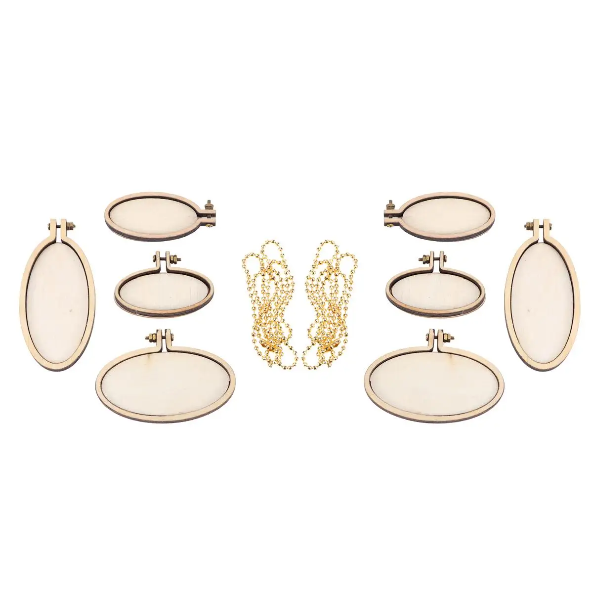 

5 Pcs Wooden Embroidery Shed Oval Hoops Holders Stitching Frame Mini for Crafts Frames Work