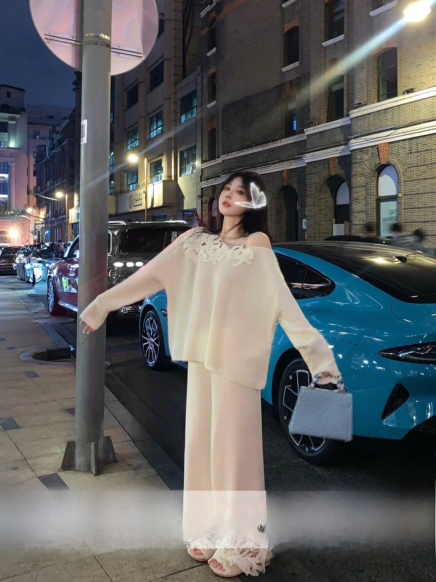 

Вязаный свитер Moss Studio с цветочным узором, из мягкой шелковой шерсти, на одно плечо, женский, модный, для прогулок, с длинными рукавами, удобный, дышащий