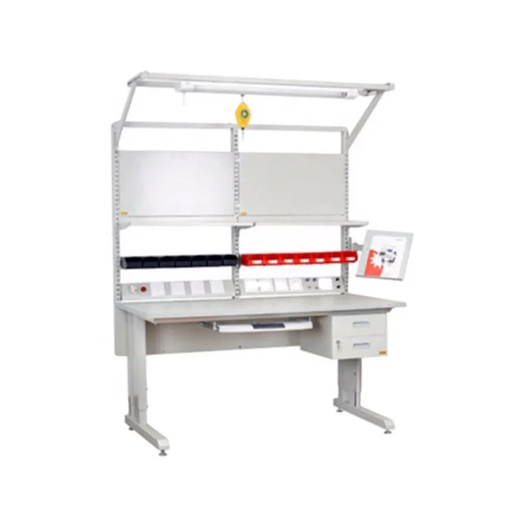 Industrial Heavy Duty ESD Workbench Manufacturer Cold Rolled Steel Electronic Adjustable Wooden Work Bench