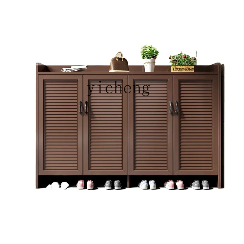 

ZF Aluminum Alloy Courtyard Garden Foyer Waterproof and Sun Protection High and Low Shoe Cabinet Balcony Storage