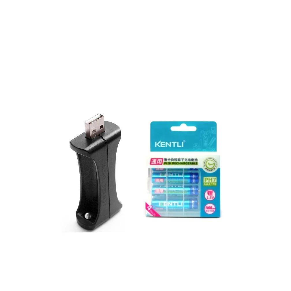 

USB литий-ионное зарядное устройство + KENTLI 1,5 В 1180 МВтч aaa полимерные литий-ионные аккумуляторы