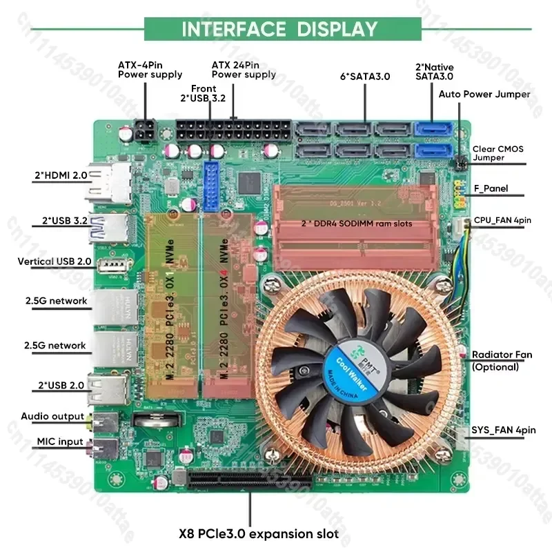 Compatible With Topton AMD Ryzen 7 5825U 5800H Mini ITX Motherboard 8 SATA 2 NVMe Dual 2.5G LAN DDR4 PCIe X8 Slot for NAS