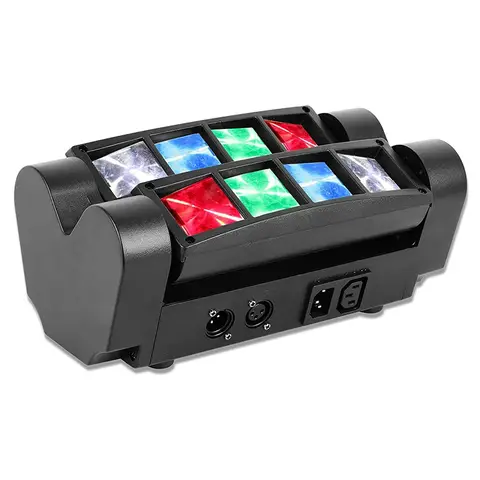 NEW Spider Beam Stage Lighting Mini LED Light 8x3W RGBW Moving Head Light DMX 512 Spider Light Good for DJ Nightclub Party