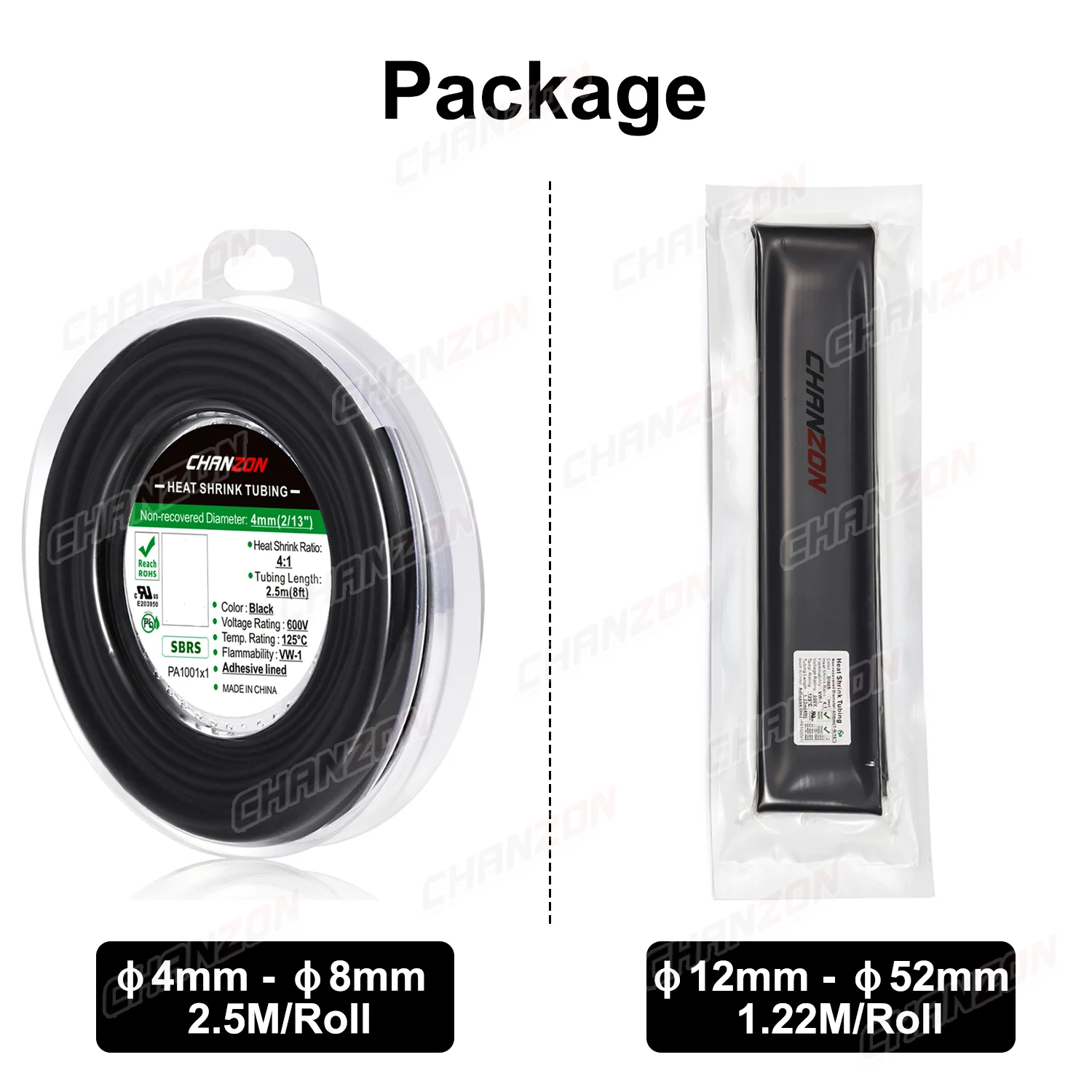1.22M 2.5M 4:1 4-52mm Heat Shrink Tube With Glue Double Wall Adhesive Lined Wire Waterproof Marine Grade Heated Shrinkable Wrap
