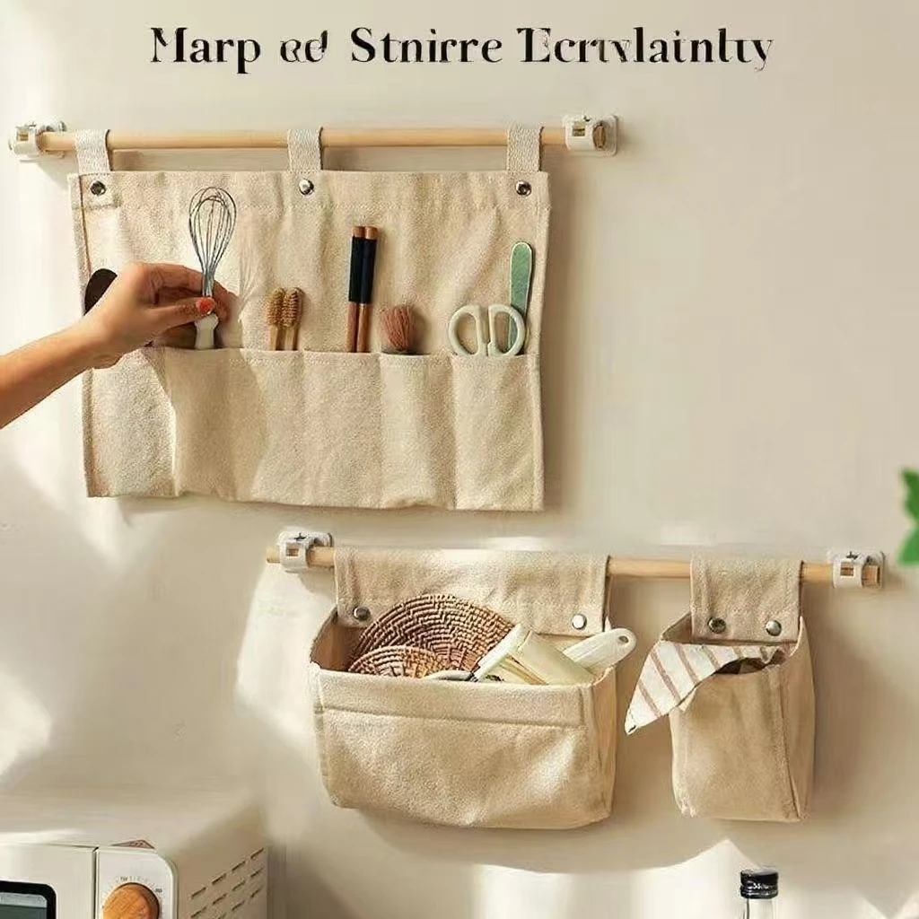

Functional Hanging Storage Pouch for Easy Access to Kitchen Utensils and Craft Tools Ideal for Home Organization Solutions