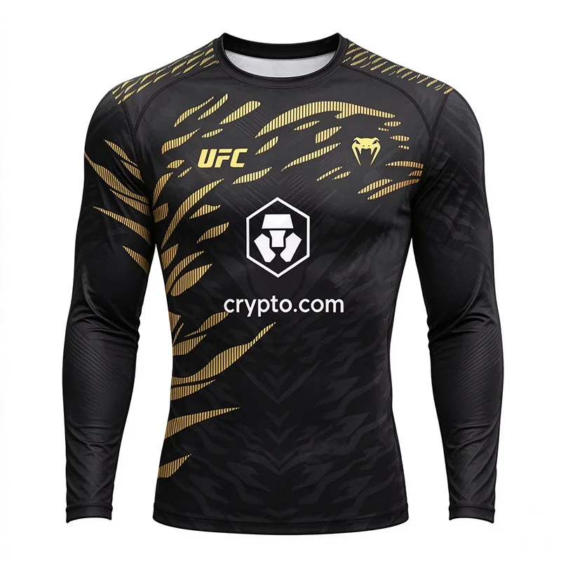2026 new style men's outdoor extreme sports long-sleeved UFC fighting competition training top, fitness breathable T-shirt S-5XL
