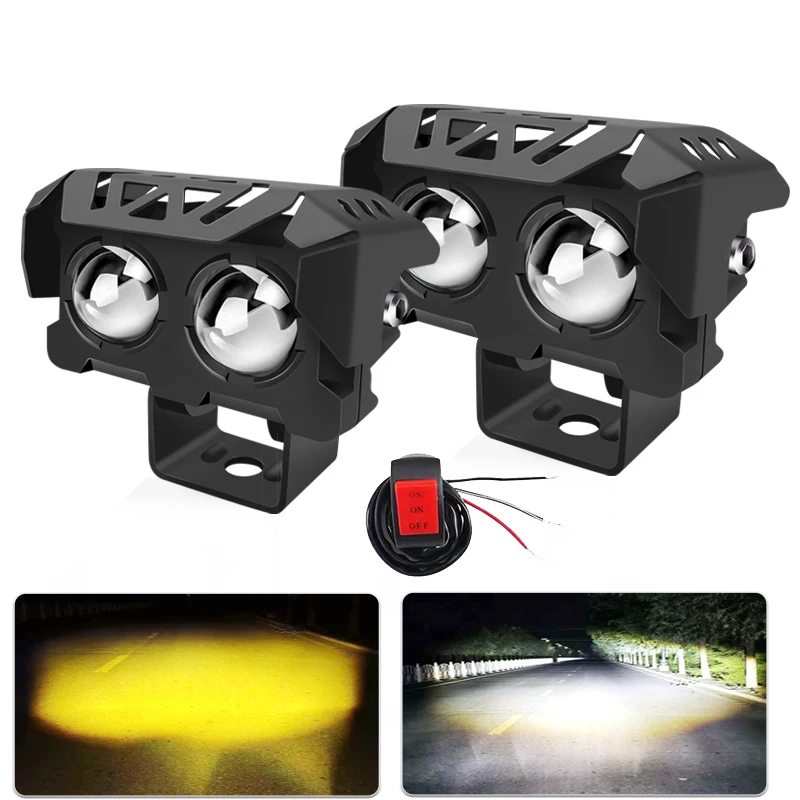 

Motorcycle LED Spotlight External Work Light Hi/Lo Beam Projector Lens For Offroad 4X4 ATV Auxiliary Driving Fog Lamps 12V 24V