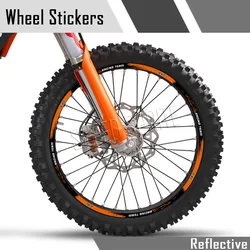 EXC Reflective Motorcycle Accessories Wheel Sticker Rim Decals Stripe Tape For KTM 125 200 250 300 350 400 450 500 525 530 EXC-F