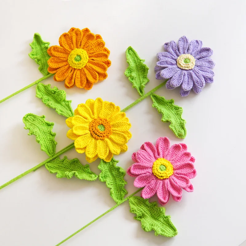 Handmade Wool Crochet Gerbera Gerbera Bouquet Holiday Versatile Gift Teacher's Day Gift Desktop Decoration