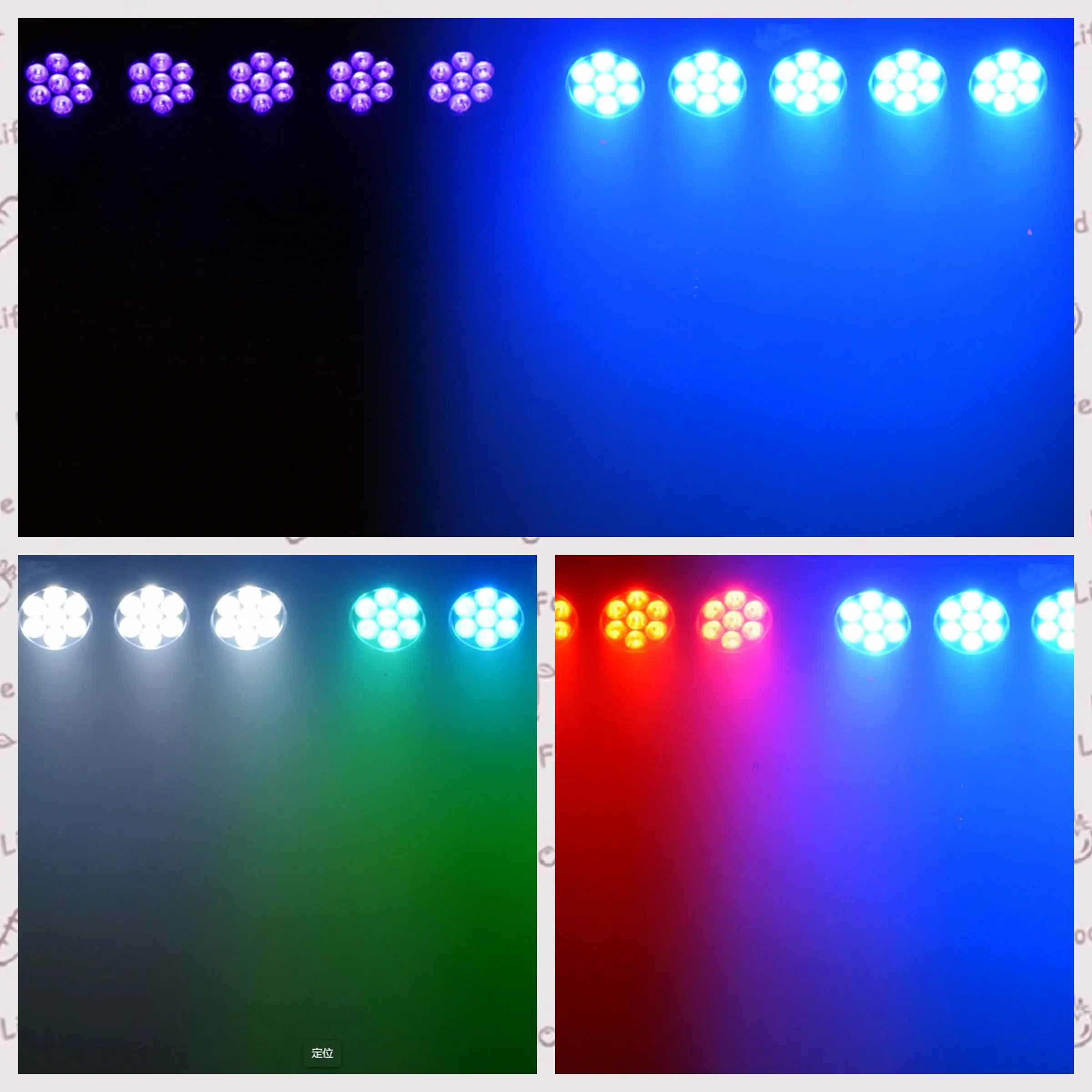 YUER 150W 7x20W RGBWA+UV Waterproof Par Light DMX512 RDM IP65 Sound Activated Linear Dimmer for Outdoor Indoor Events