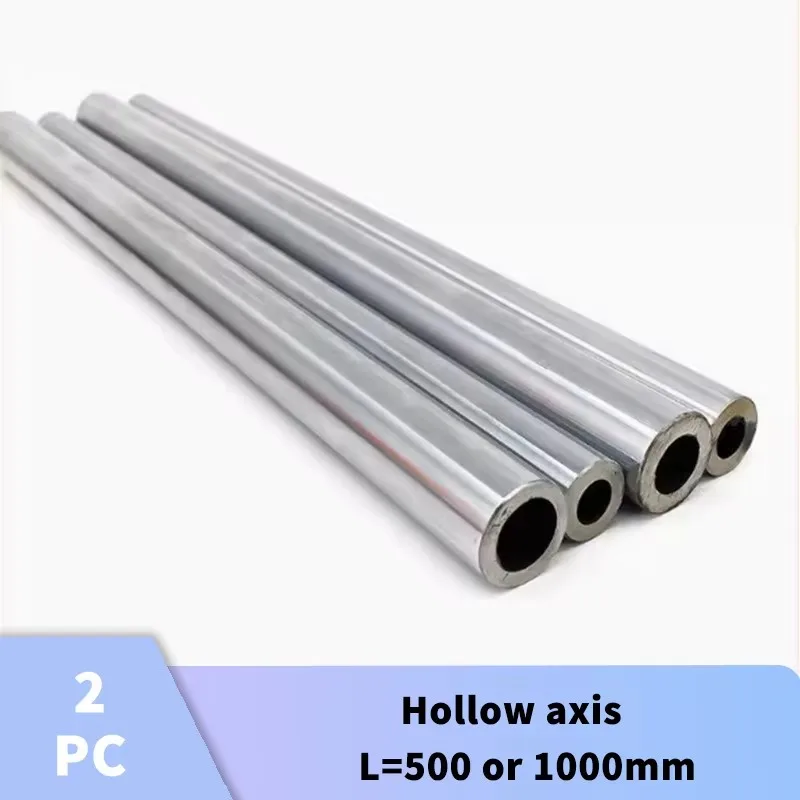 2 PCS linear hollow optical axis guide hard shaft chrome-plated rod piston rod cylindrical light guide rod 12~25mm L=500/1000mm