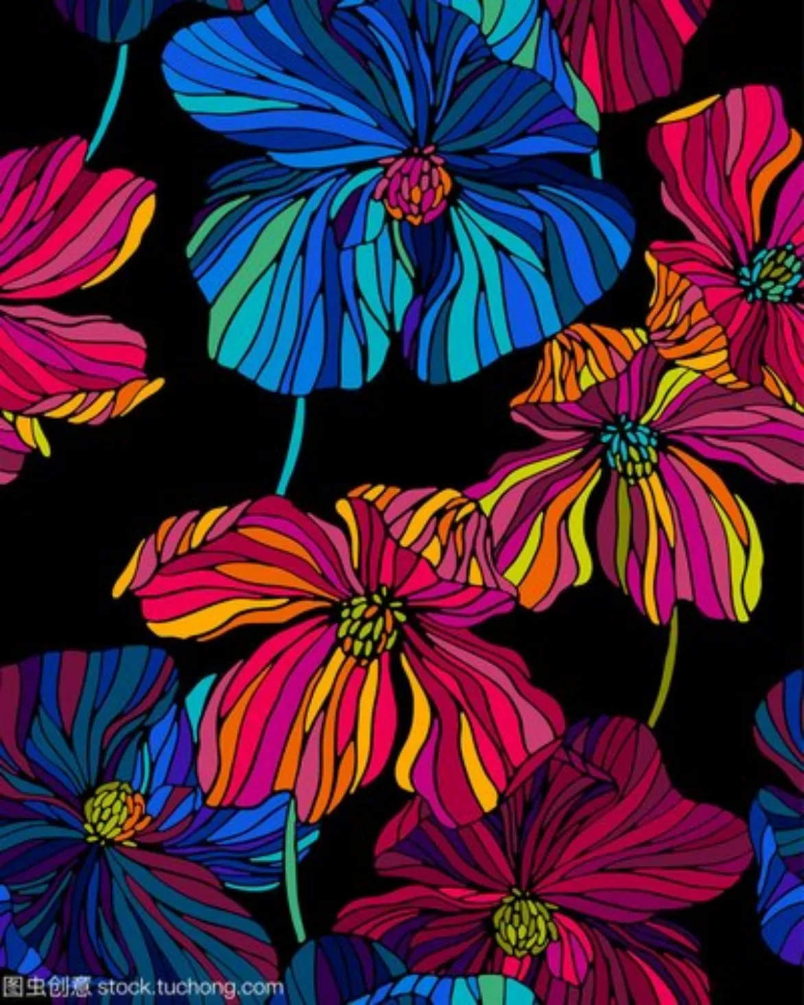 300456-Romantic Floral Hand Paint By Numbers Home Decoration Art