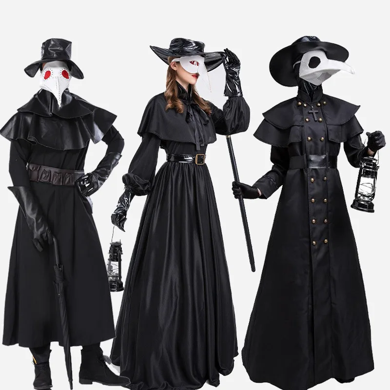 

Костюм ворона с длинным клювом на Хэллоуин, средневековый, в стиле стимпанк, костюм Человека-муравья, костюм чумного доктора, полиэстер, традиционный китайский костюм