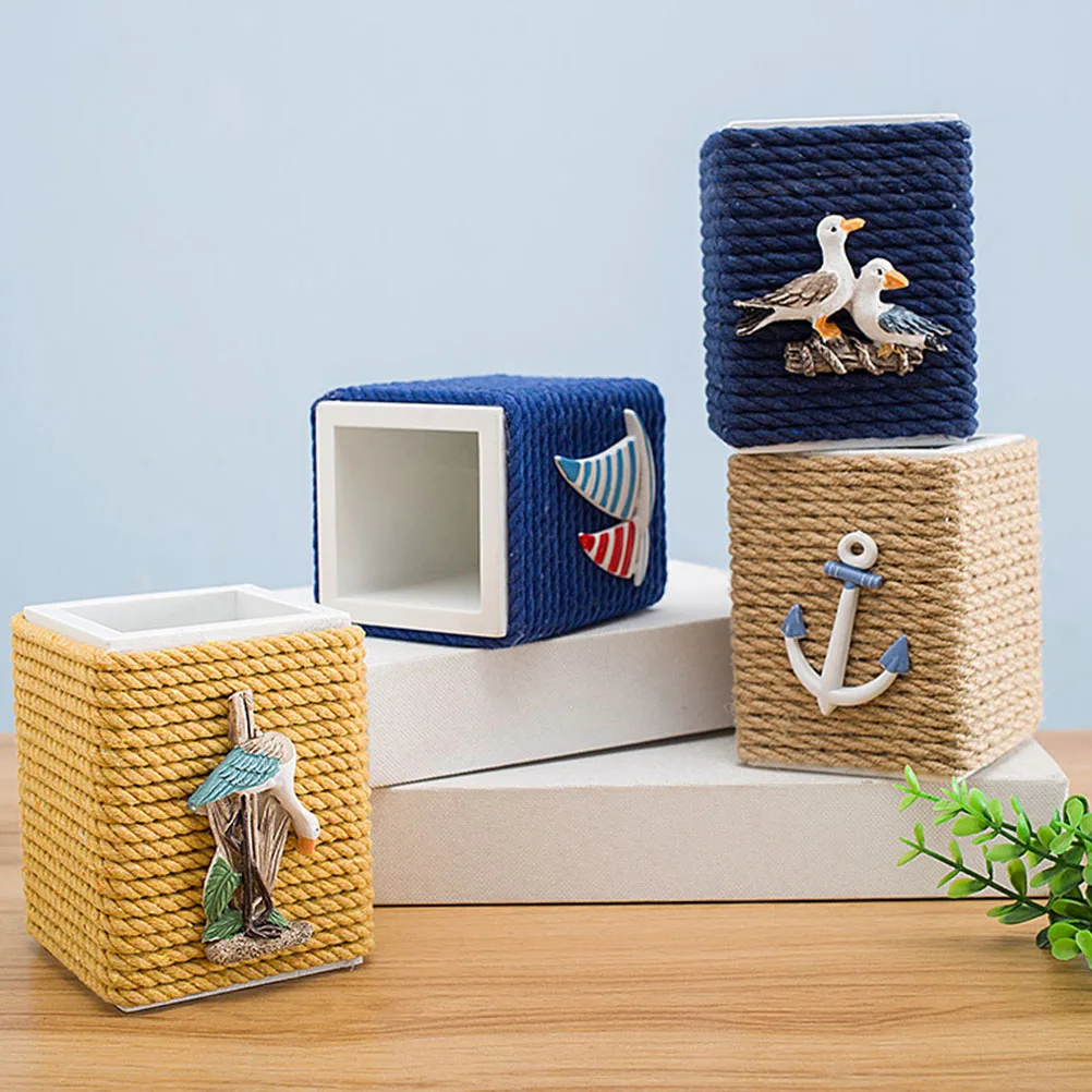 

Pen Holder Decoration Vintage Rope Woven Organiser Holders for Desk Cup Pens Tray Pencil