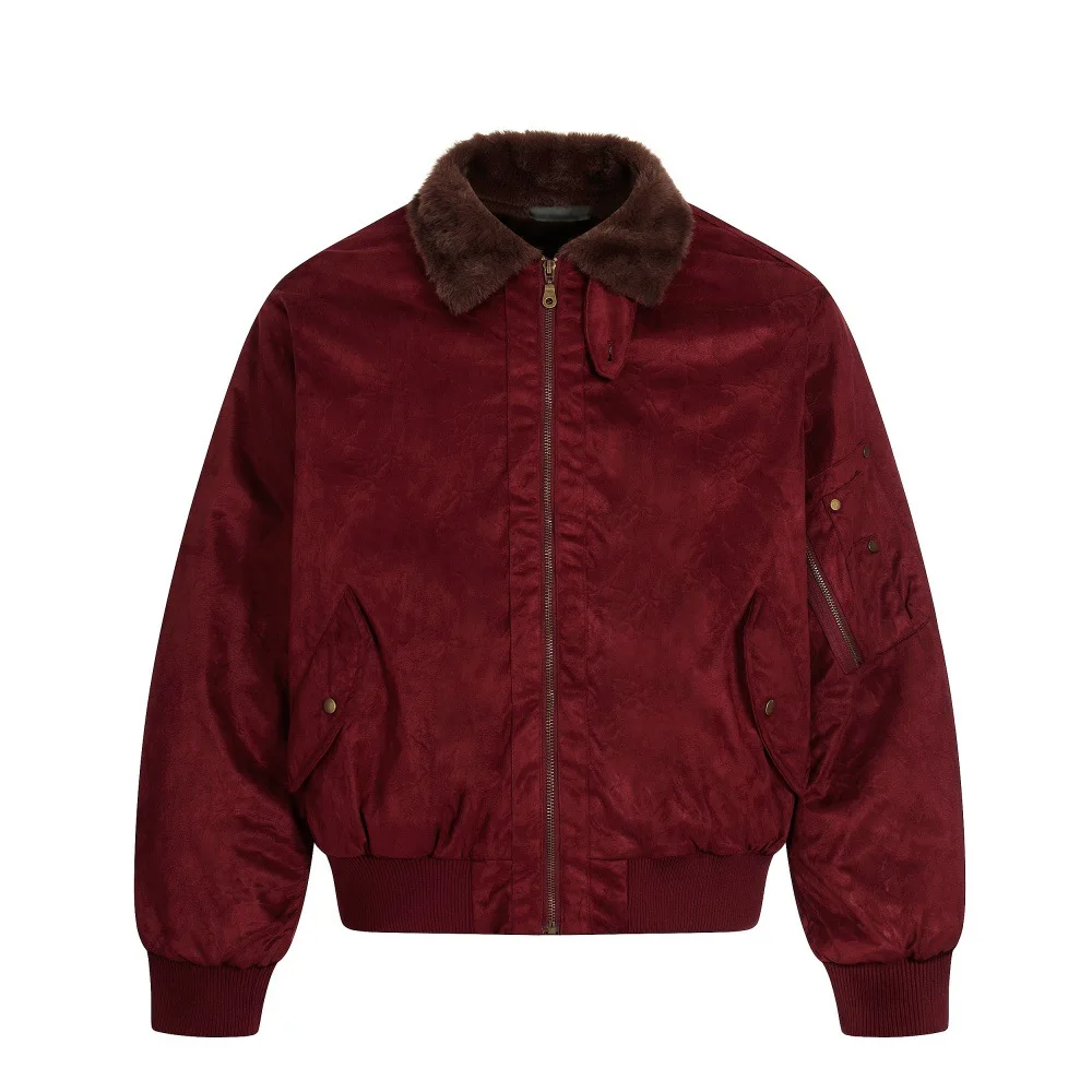 

Американский матовый отложной воротник, модное брендовое зимнее мужское однотонное свободное стеганое пальто с отложным воротником