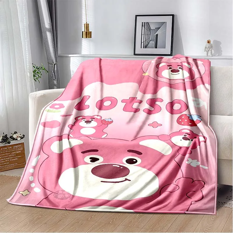 Warm Soft Disney Lotso Huggin Bear Custom Blanket Fluffy Lavash Wool Sofa Plaid Plush Bedspread Winter Throw Blanket for SofaBed