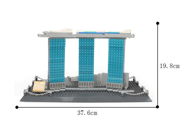 881PCS Creative Landmark Singapore Hotel Bouwsteen Marina Bay Sands Bouwmodel Baksteen Moderne Architectuur Speelgoed