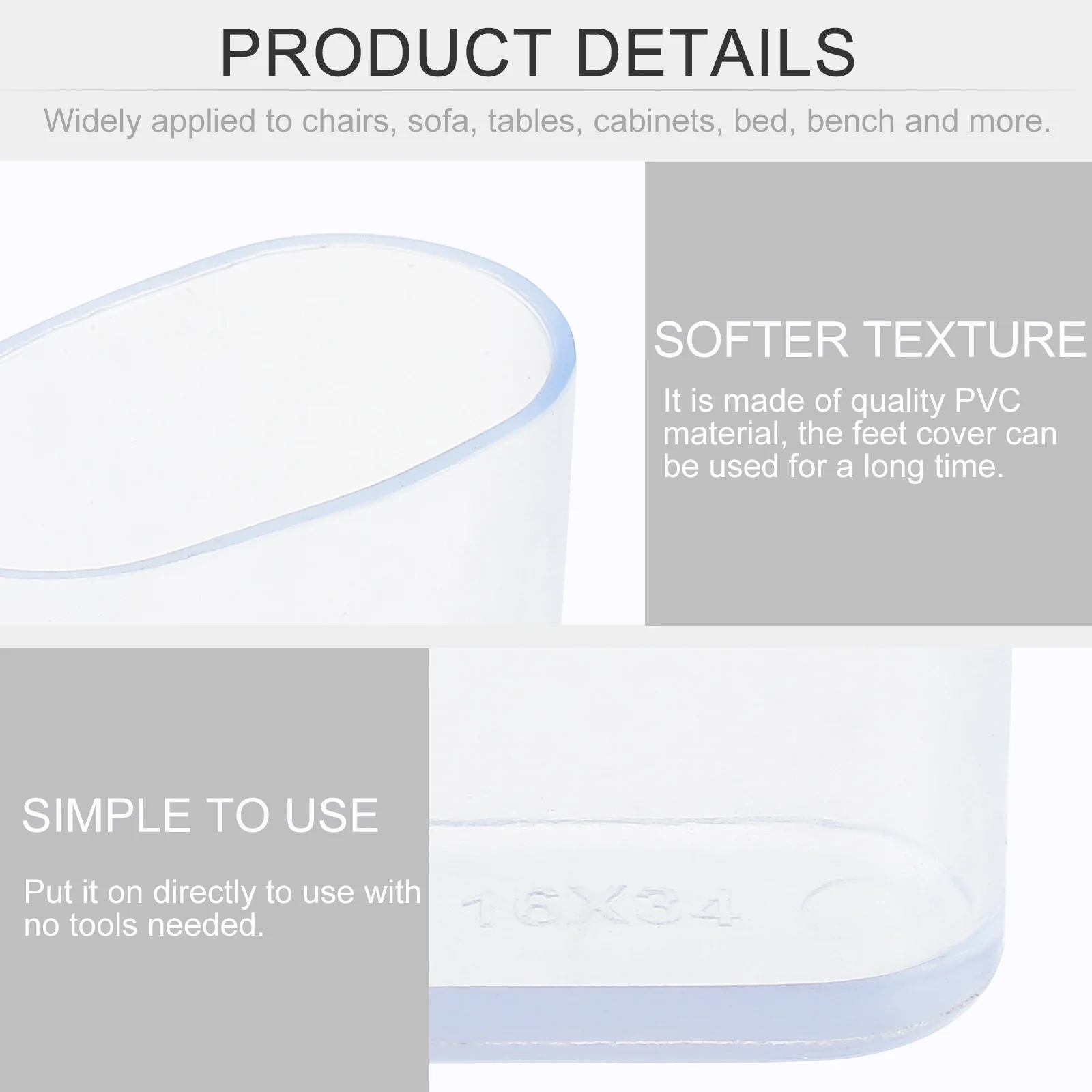 

10Pcs Chair Leg Floor Protectors Anti-Slip Foot Pads Home Furniture Accessories Table Chair Caps Oval Table Leg Caps