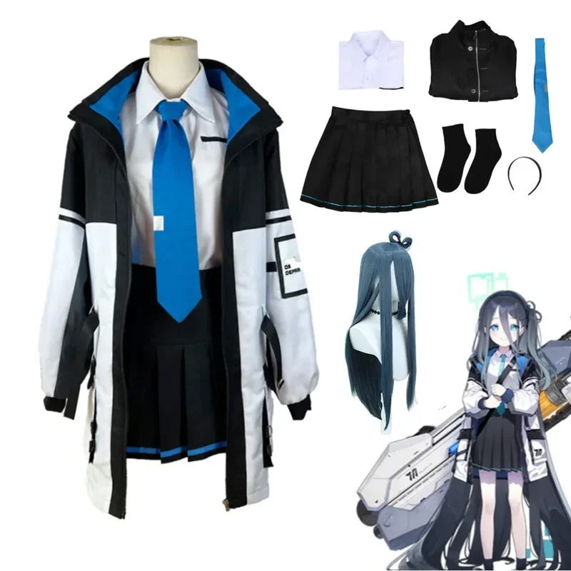 Tendou Arisu Cosplay Costume Wig Coat Game Blue Archive Cosplay High School Uniform Halloween Party for Women Girls