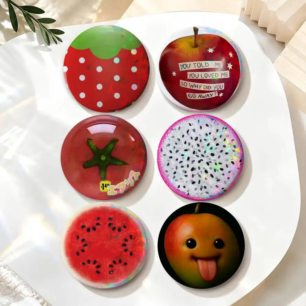 Cute Funny Fruit Cross Section   Button Pin Metal Cute Brooch Collar Lapel Pin Badge Women Fashion Cartoon Lover Creative