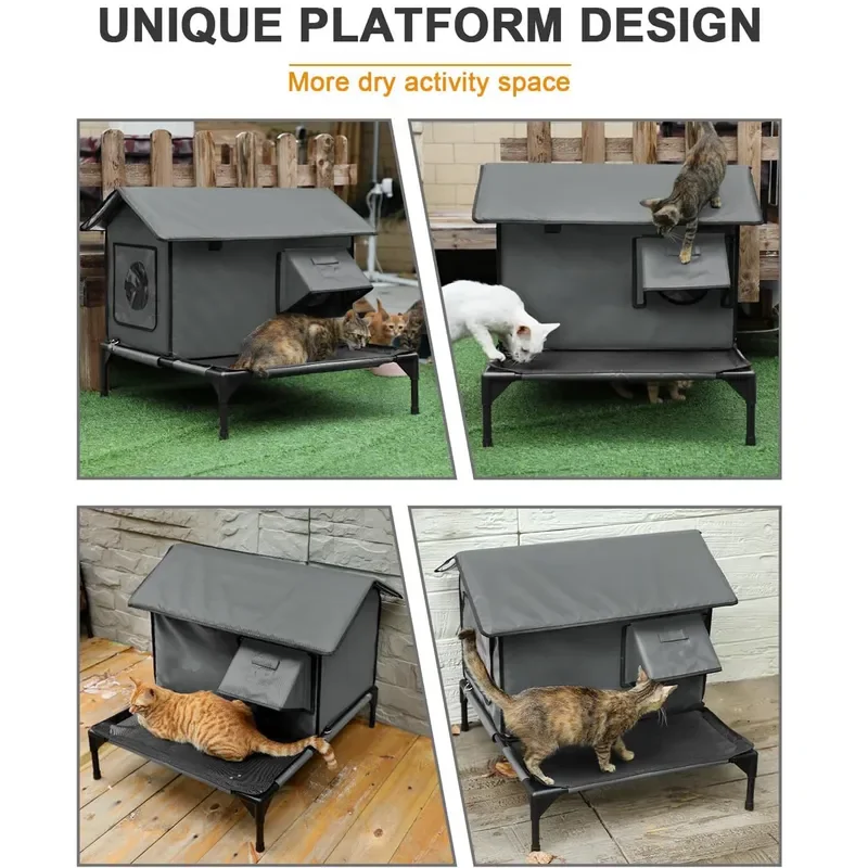 Foldable Cat Cage Outdoor Pet Tent Warm Insulated Litter Box House Portable Delivery Room for Kittens Puppy Fence Shelter