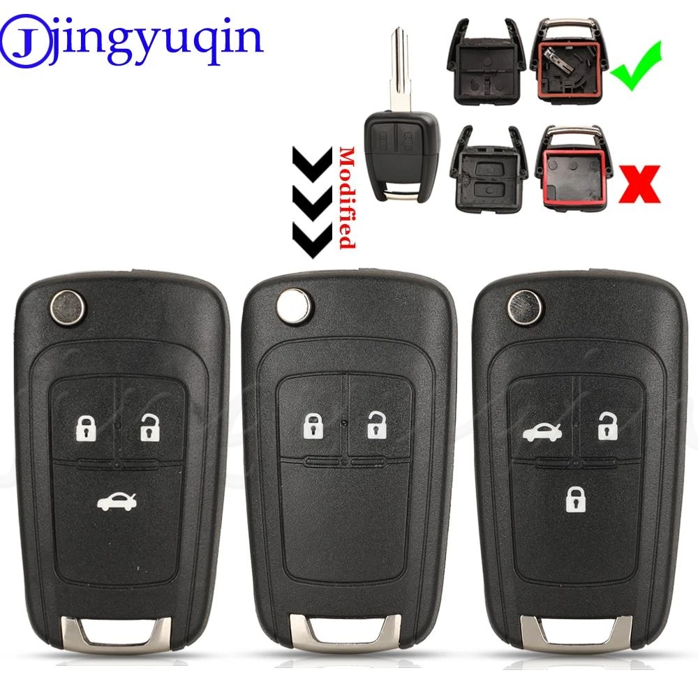 

Jingyuqin 2/3Buttons Modified Flip Remote Car Key Shell Case For Chevrolet Cruze Aveo For Opel Fob YM28/HU46 Blade