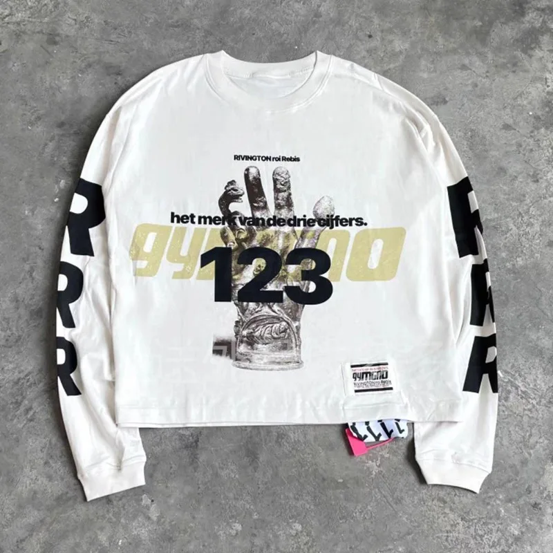 

Мужская свободная хлопковая футболка с длинным рукавом RRR123: повседневный свитшот-пуловер, теплый и удобный, модный топ для осени и зимы