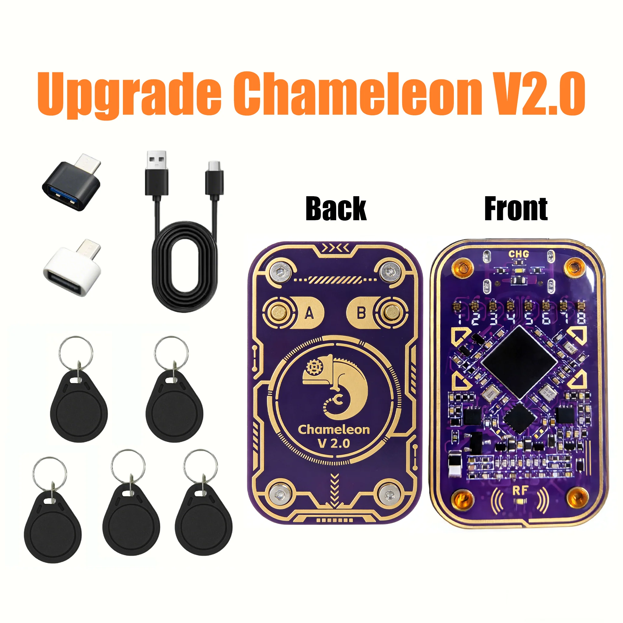 New Chameleon Ultra Contactless Smart Card Emulator Compatible purple NFC Read Writer RFID Smart Chip ID IC Reader Tag Copyer