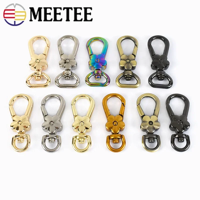 2/4/10pcs Meetee Metal Bag Buckles Handbag Strap Chain Carabiner Swivel Trigger Clips Snap Hook DIY Leather Bags Accessories