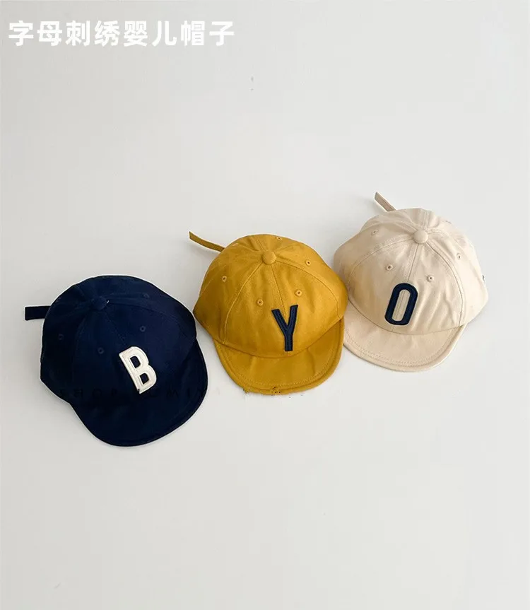 Gorras de baloncesto con letras para niños, sombrero ajustable con visera, estilo coreano, para verano y primavera