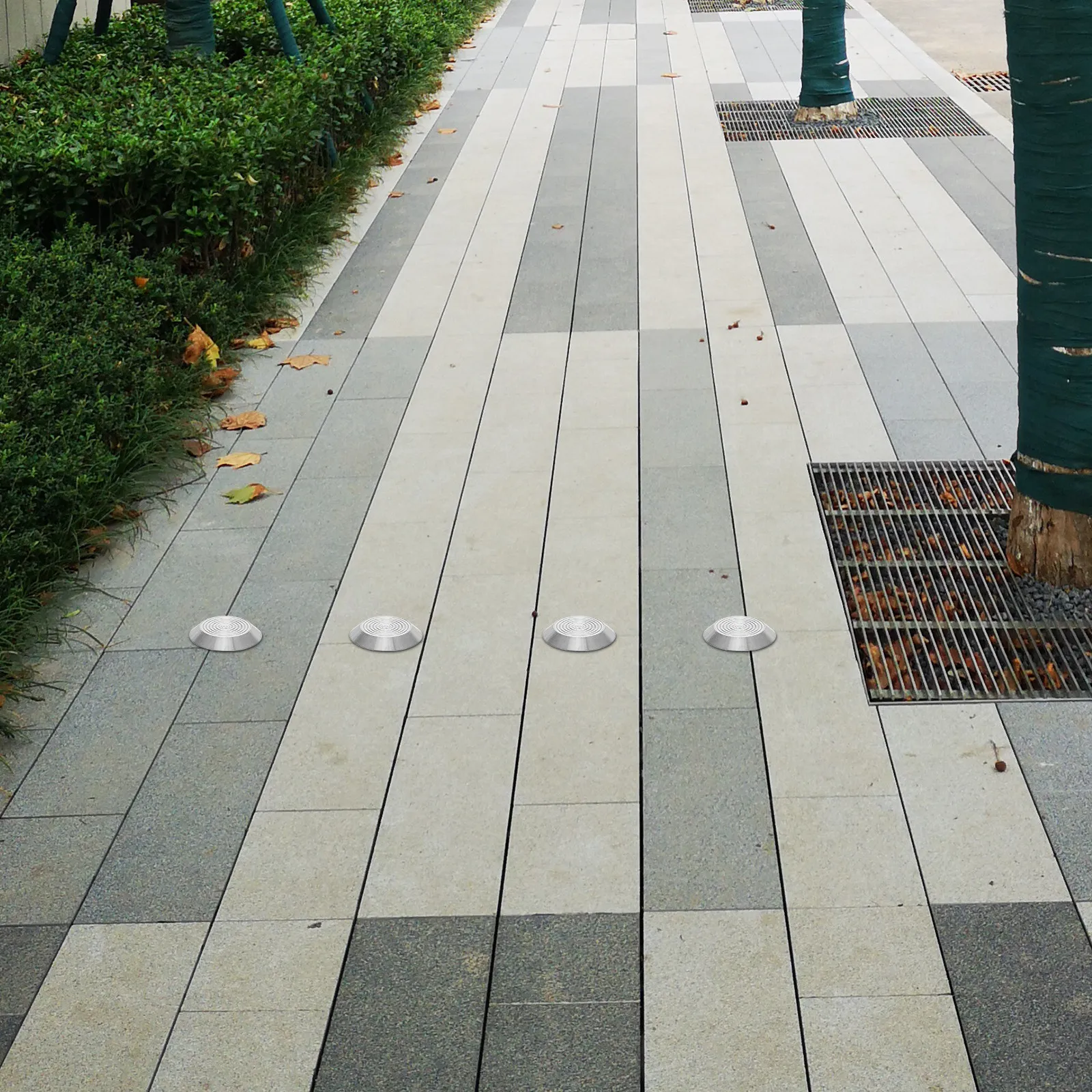 

10 шт. тактильных маркеров для слепых из нержавеющей стали, противоскользящие направляющие для тротуаров и пешеходных дорожек