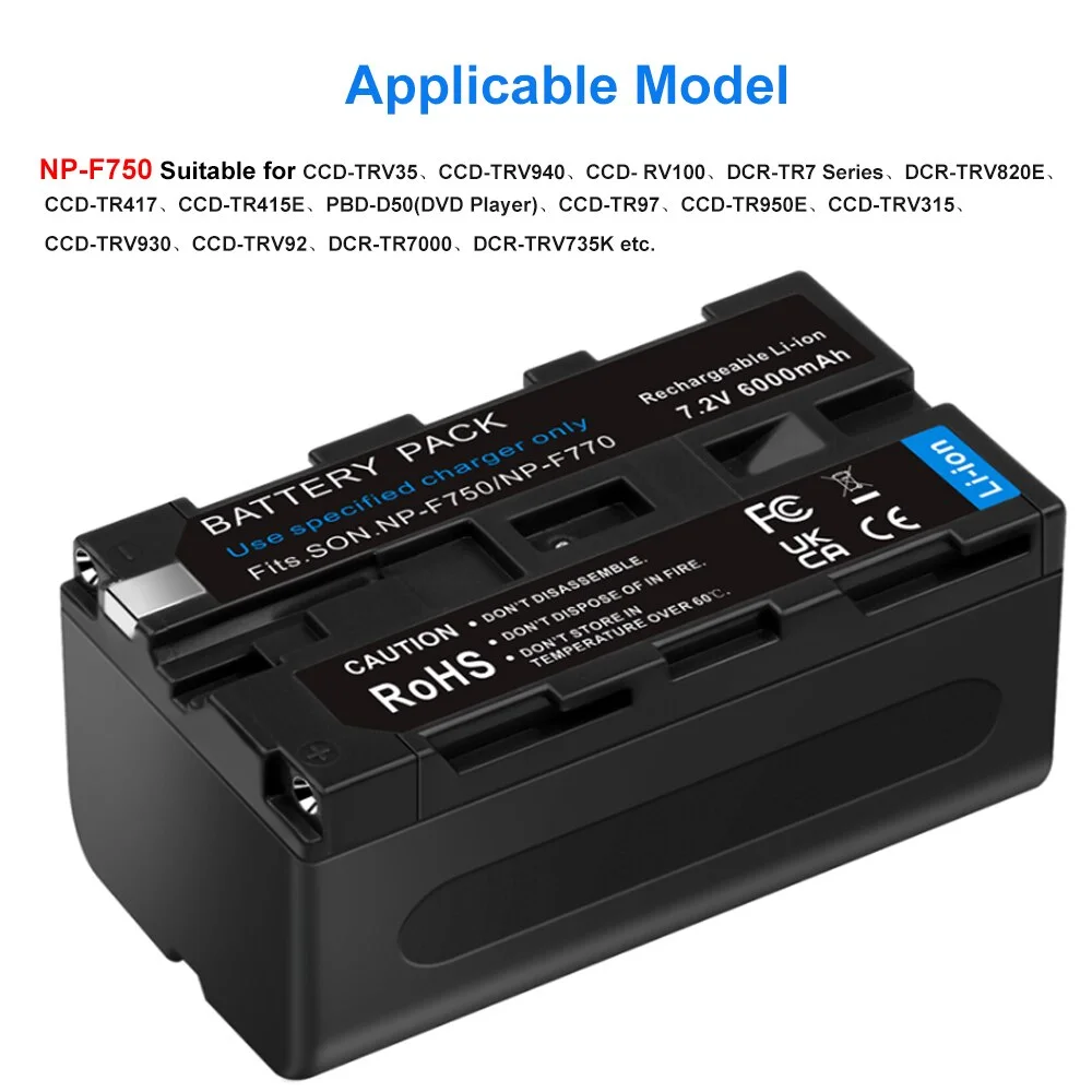 PALO NP F750 NP-F770 NP-F750 Battery & Smart LCD USB Charger For Sony NP-F970 F960 CCD-RV100 MC1500C NP-F550 NP-F570 QM91D