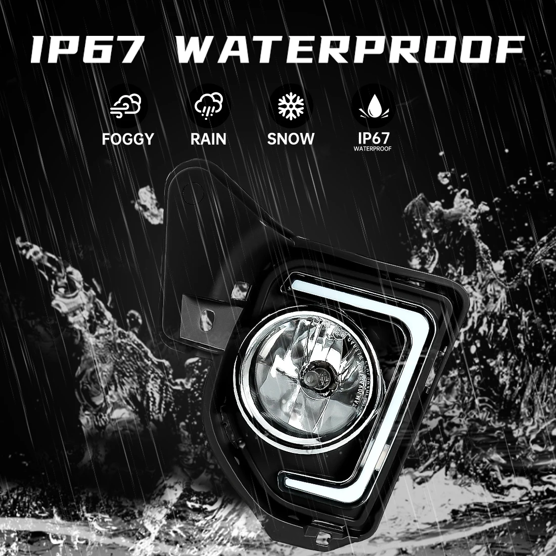 LED DRL Fog Lamp Assembly For Toyota Hiace Commuter 2014 2015 2016 Daytime Running Light Front Bumper Turn Signal Driving Lamps view 5