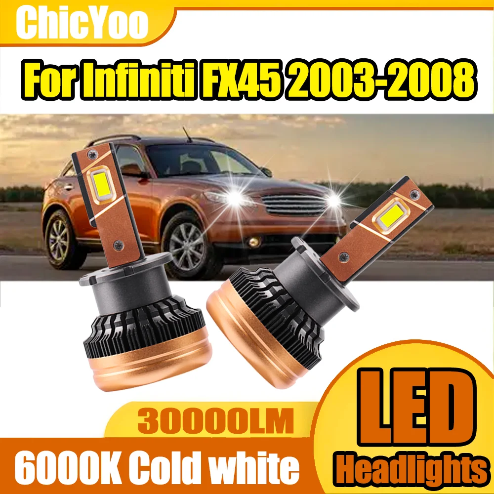 

2X 120 Вт мощные ксеноновые лампы, светодиодные фары, лампы HID, двухсторонние чипы 3570 CSP для Infiniti FX45 2003 2004 2005 2006 2007 2008
