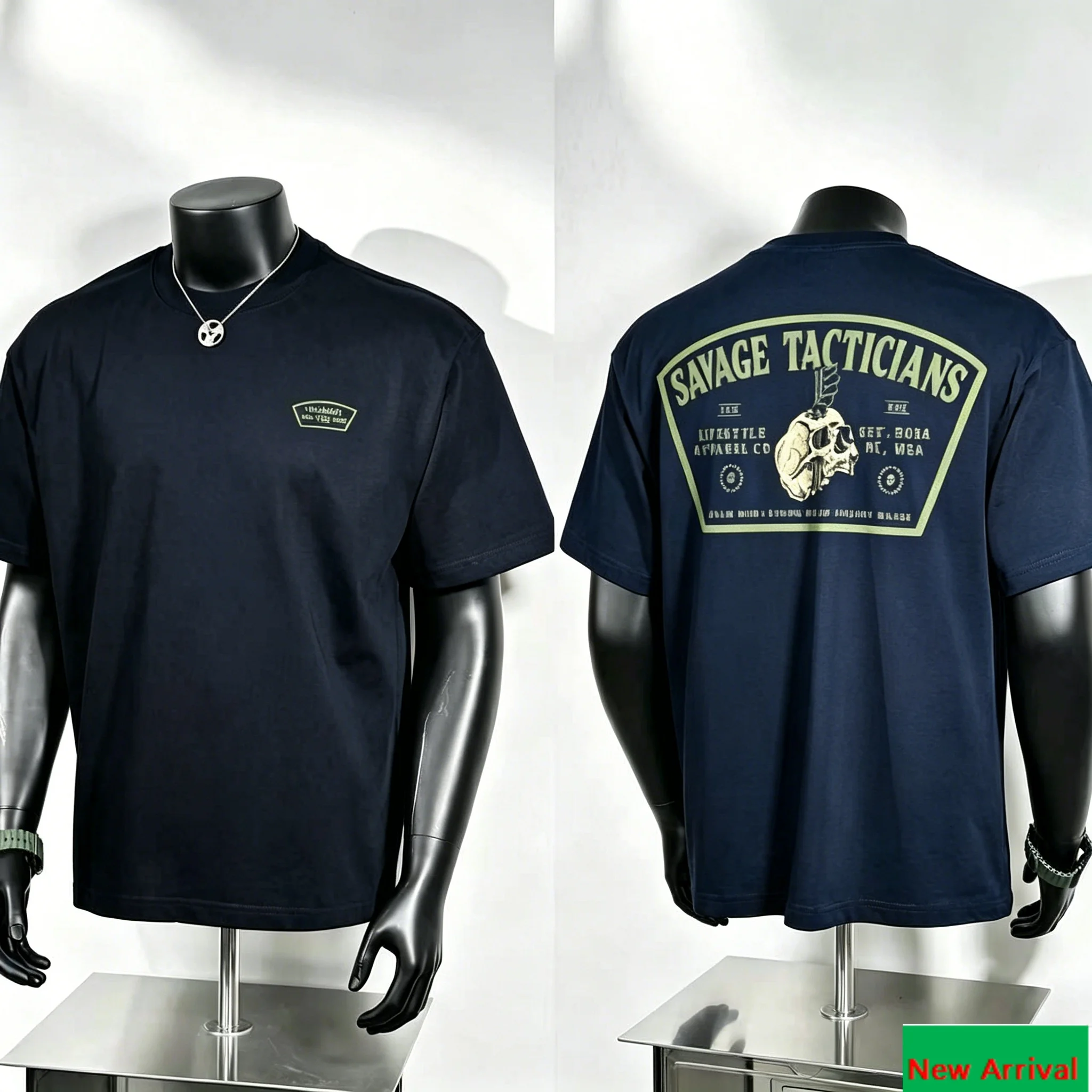Camiseta de algodón con gráfico de calavera de Cool Savage Tacticians, estilo militar, para coleccionistas, para hombres y mujeres, verano 2026