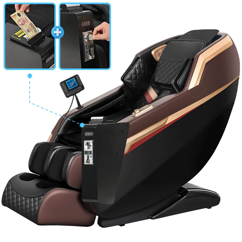 Advanced Commercial Massage Chair Full Body Airbag Electric Zero Gravity 4D Coin Operated Bluetooth Voice Control