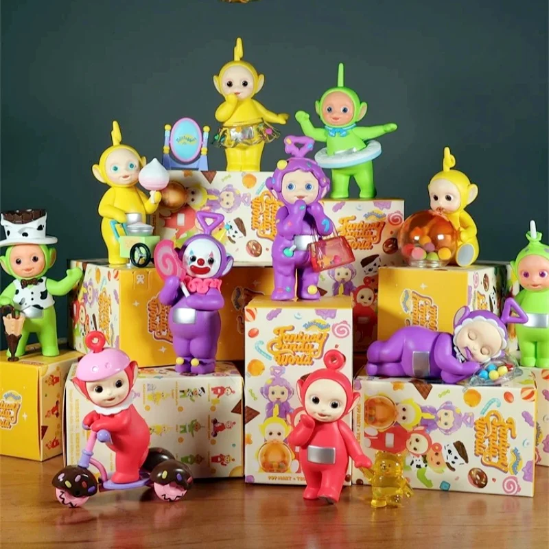 

Подлинные Teletubbies Dream Candy World Series милые супер милые Подвижные модели настольные модели декоративные игрушки собирать подарок на день рождения