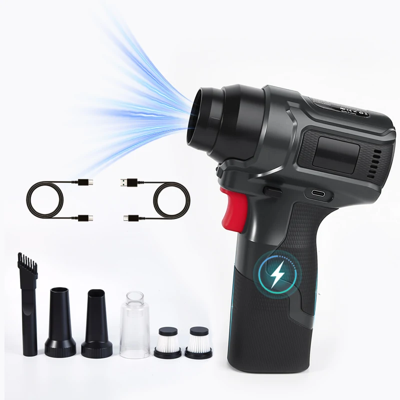

Turbo Air Duster & Vacuum 2-in-1 Handheld Dust Elimination Computer Cleaning Tool with Blowing And Suction Hurricane Storm Sourc
