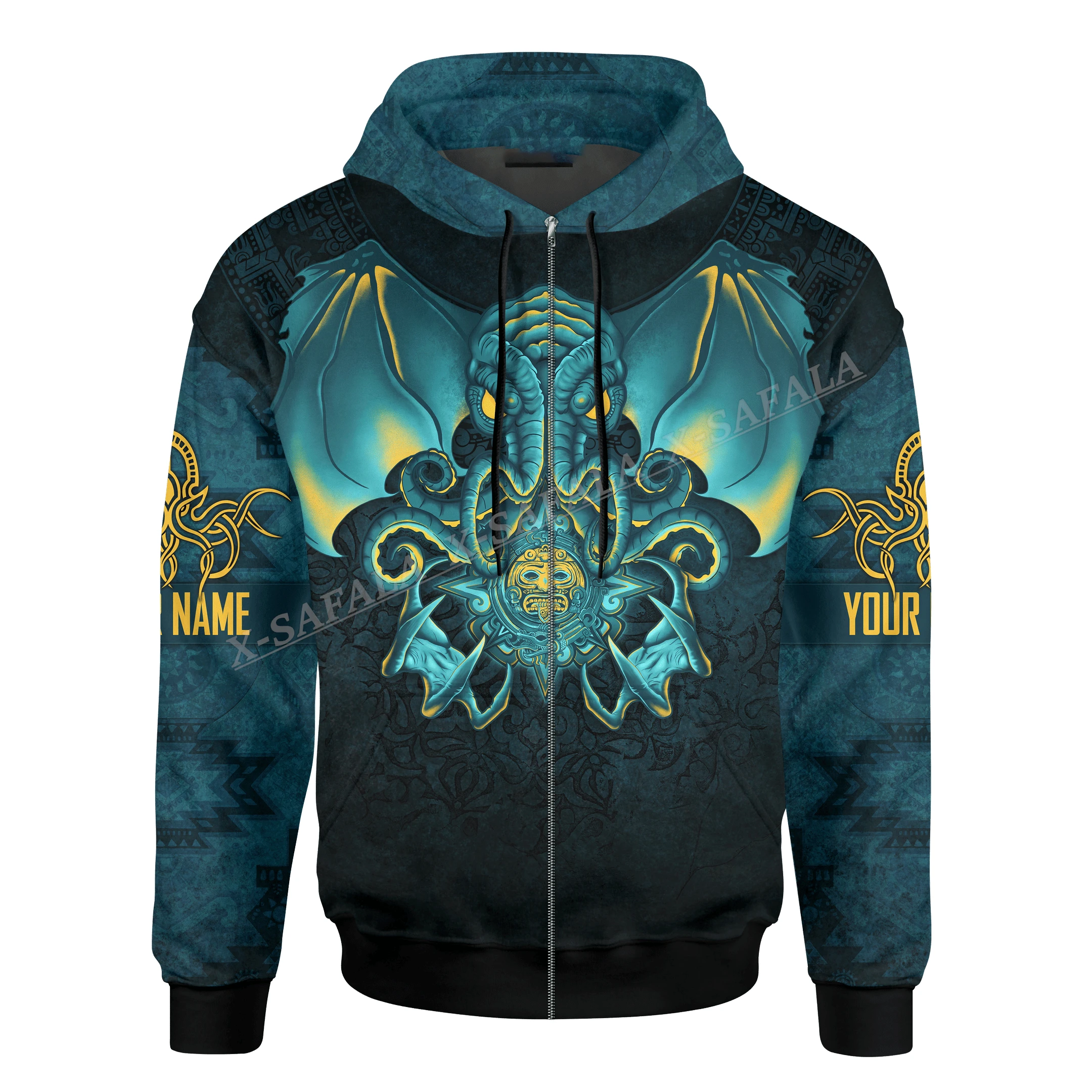 

CTHULHU ART Mexican Aztec Maya 3D Printed Hoodie Men Pullover Sweatshirt Jersey Jumper High Quality BREATHABLE