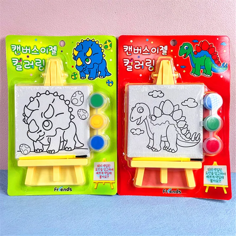 Bambini Puzzle Toys Cartoon Cute Unicorn Dinosaur Cake fai da te Graffiti Painting Rack per pittura disegno giocattoli per studenti elementari