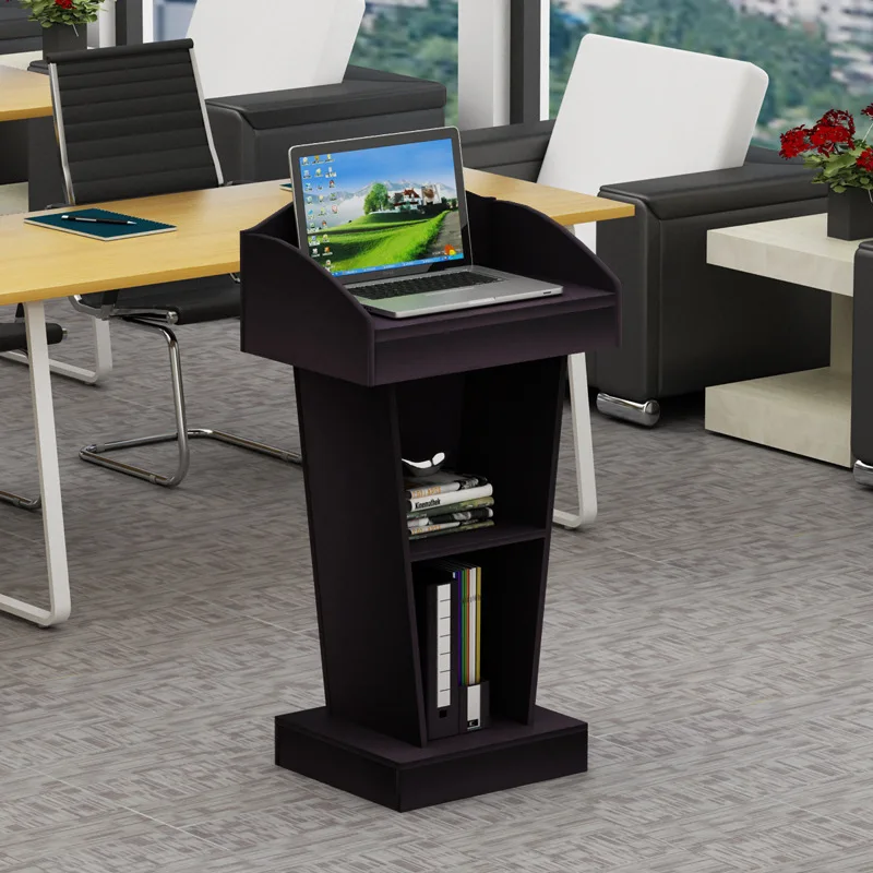 Podium Lecture Podium Small Vertical Welcome Desk Reception Desk Solid Wood Multimedia Conference Room Simple And Modern