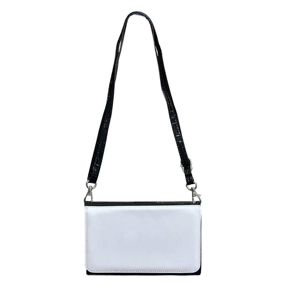 2pcs Pack Blank Sublimation Lady Purse With Adjustable Shoulder Strap White Sublimation Women Shoulder Wallet Bag