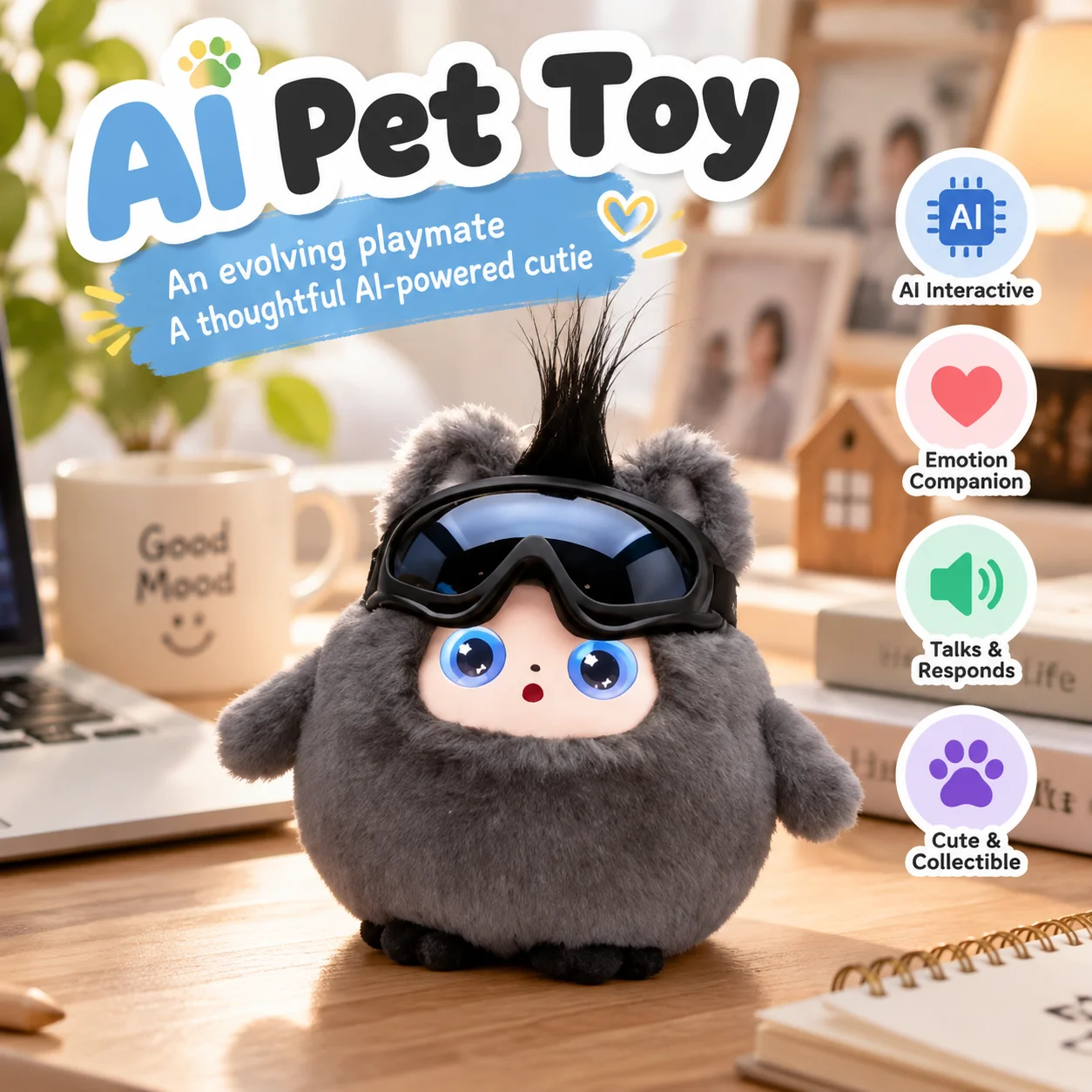 Smart Ai Plush Toy Interactive Cute Pets Healing Companion Touch Sensing Chat Robot Companion Stuffed Doll For Home Leisure Gift