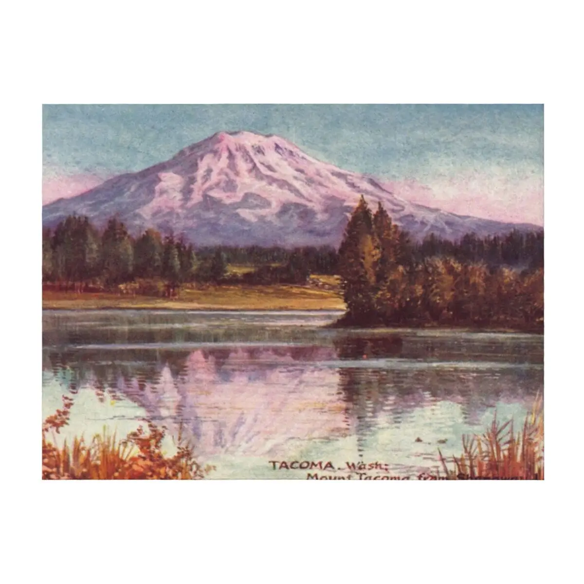 

Mount Tacoma from Shanaway Lake - Washington Throw Blanket funny gift Multi-Purpose Soft Big Furry Blankets