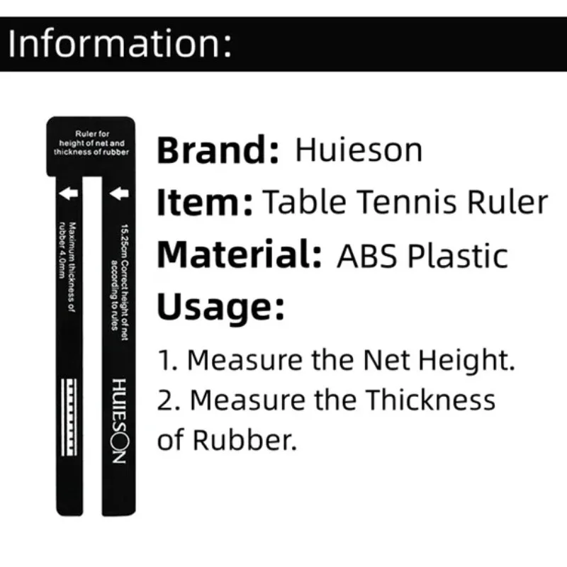 1 Pc Standard Table Tennis Umpire Ruler for Measuring the Net Height and Thickness of Rubber