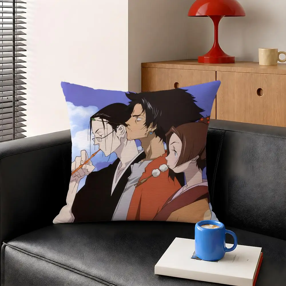 Anime Samurai Champloo Mugen Cushion Cover Decorative Pillowcase Soft Short Plush Cozy Durable Sofa Home Decor Items Gift